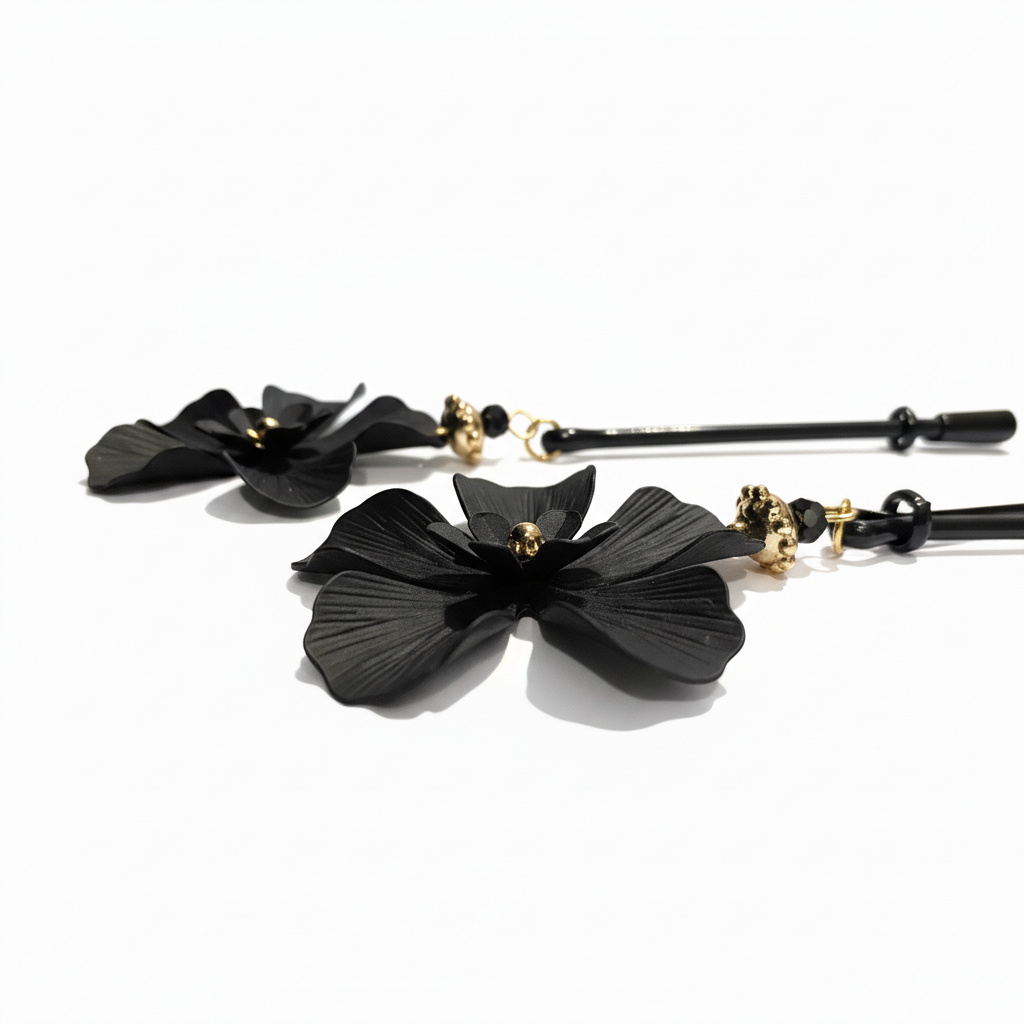 Black flower tepelklemmen josujo