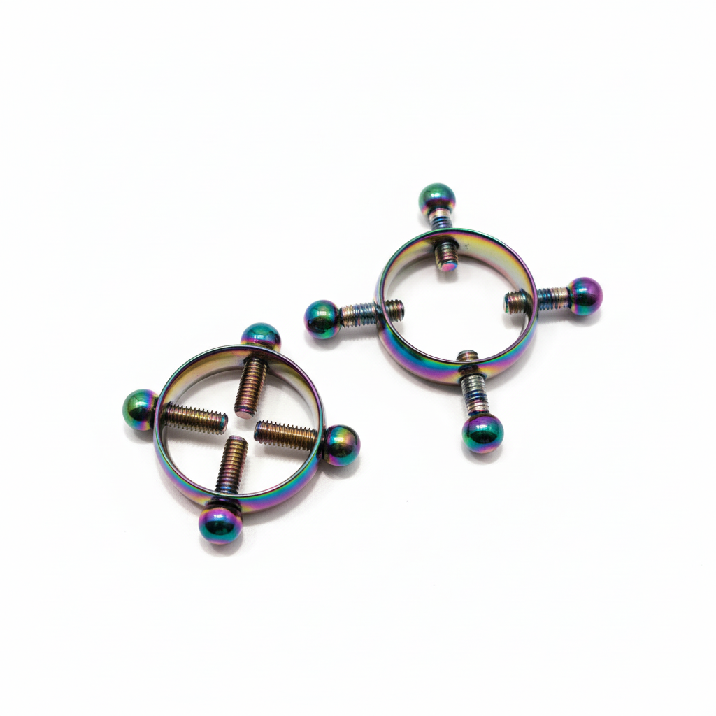 Rainbow tepelklemmen met regenboog afwerking - voorkant