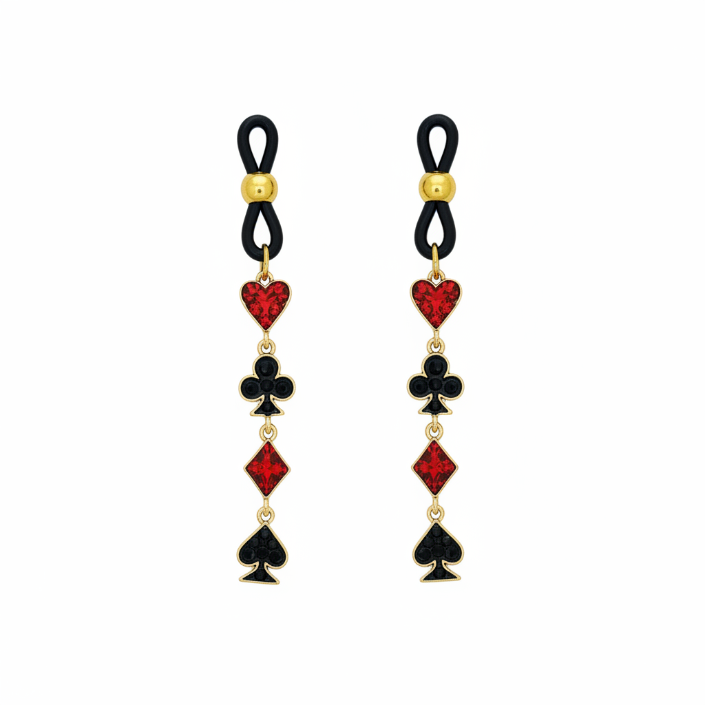 Casino cards tepelhangers met speelkaarten design - josujo body jewelry