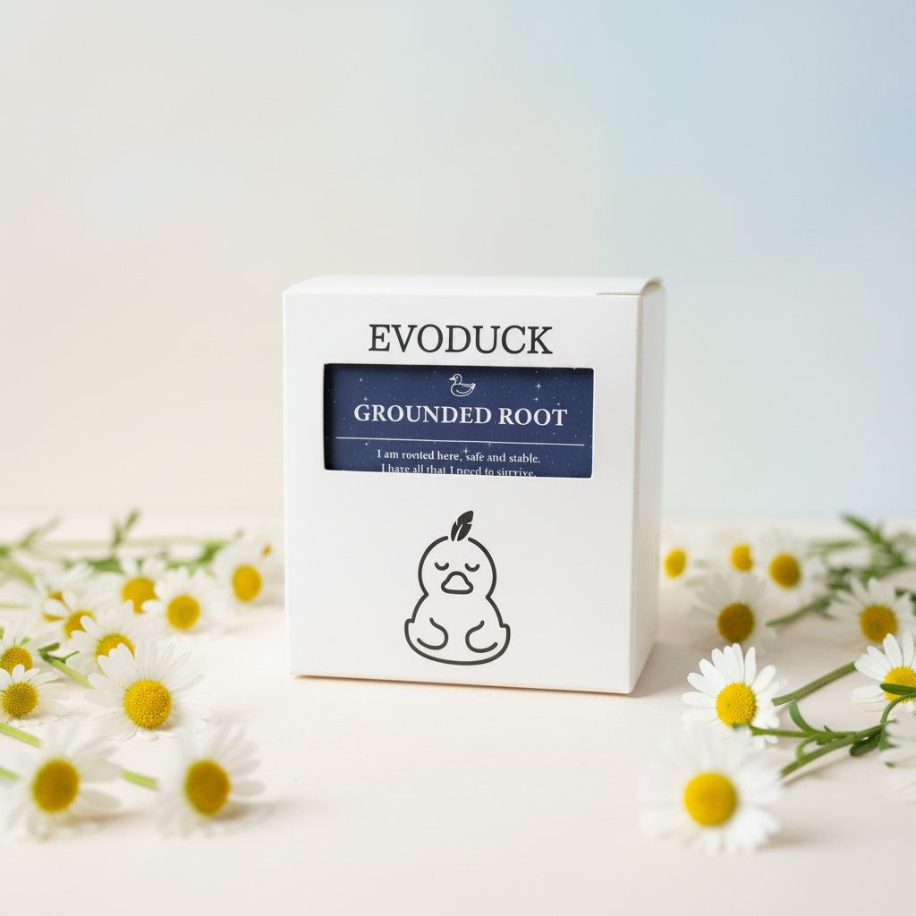 EVODUCK Grounded Root kaars verpakking met madeliefjes