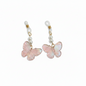 Pink butterfly tepelhangers met parels en gouden details - josujo body jewelry