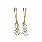 Spiraal tepelhangers goud met turquoise parels