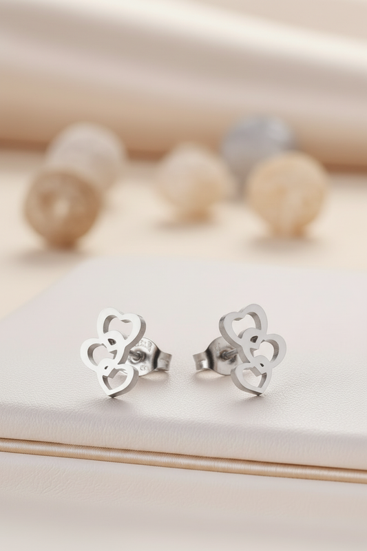 Hart Oorbellen Zilver - Delicate Stud Earrings