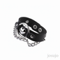Zwarte hart O-ring armband met josujo logo