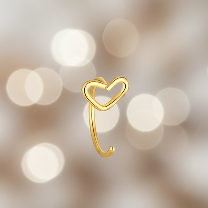 Hart neuspiercing goud josujo stijl