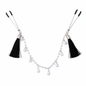 Tassel tepelklemmen met fake parelsnoer en opalescente parels