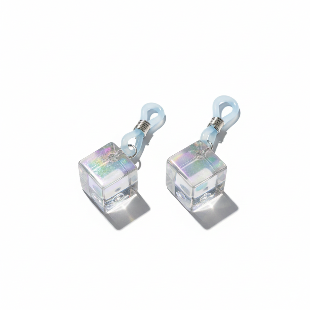 IJsblokje tepelhangers - close-up detail van iriserende ijsblokje