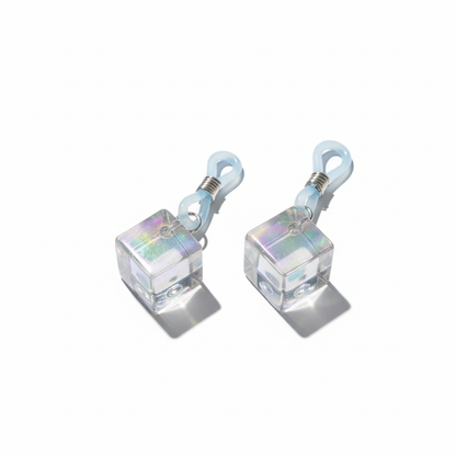 IJsblokje tepelhangers - close-up detail van iriserende ijsblokje