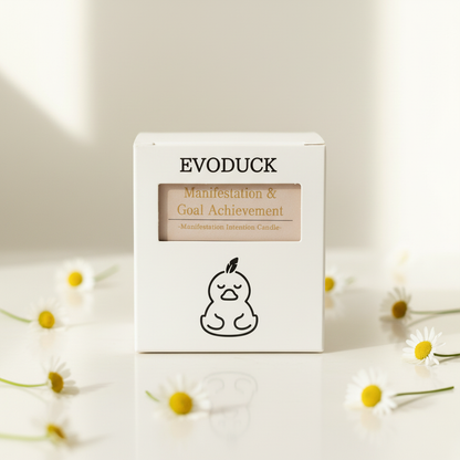 EVODUCK Manifestation kaars verpakking met madeliefjes