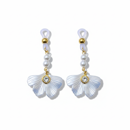 Bloem tepelhangers met iriserende parels en bloemblaadjes hangers