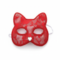 Rood kanten kattenmasker met kattenoortjes en kristallen hartje