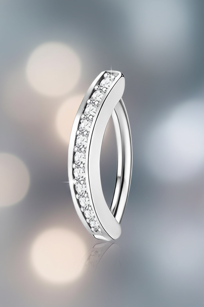 Clicker Piercing Goud & Zilver met Kristallen