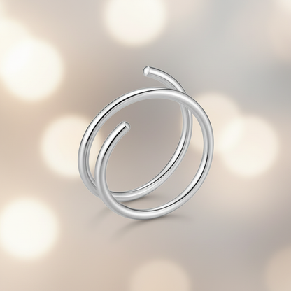 Spiraal neuspiercing zilver josujo stijl