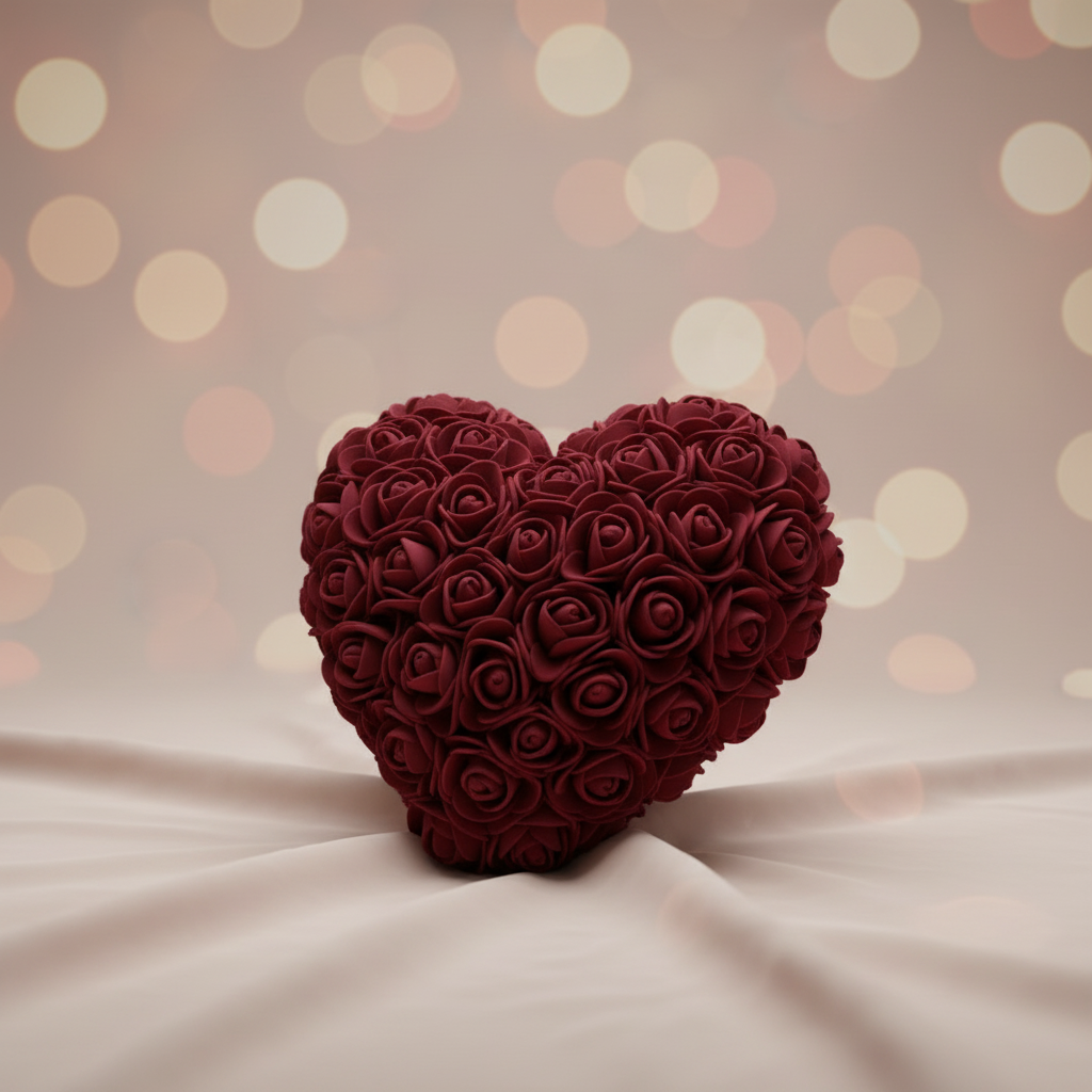 Bordeaux rood rozenhartje - elegante romantische presentatie
