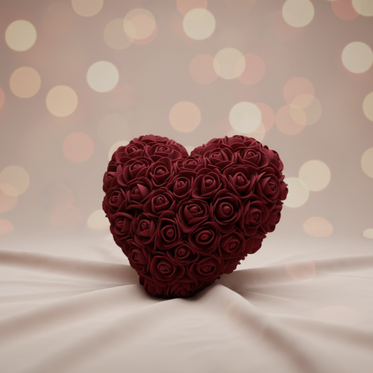 Bordeaux rood rozenhartje - elegante romantische presentatie