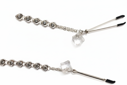 Tepelklemmen met ijsblokjes detail close-up