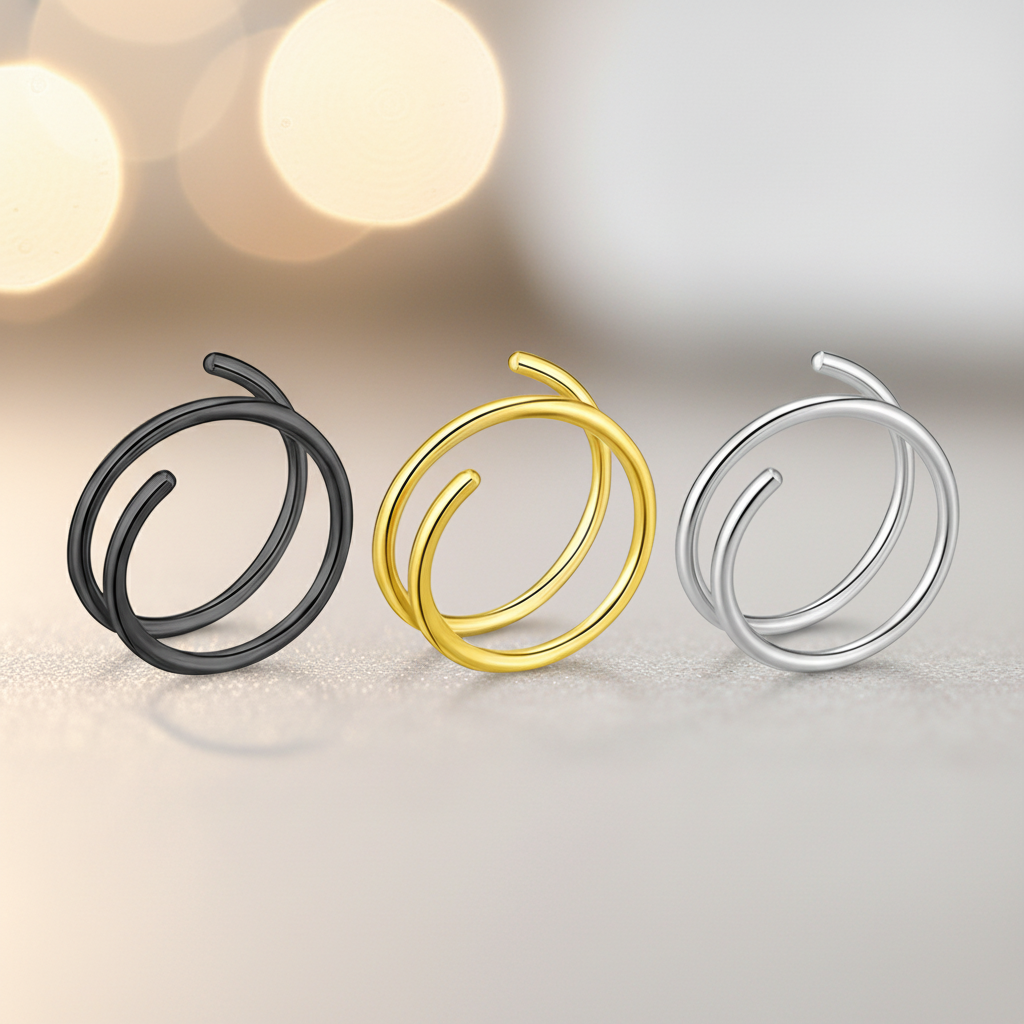 Spiraal neuspiercing alle kleuren overzicht josujo stijl