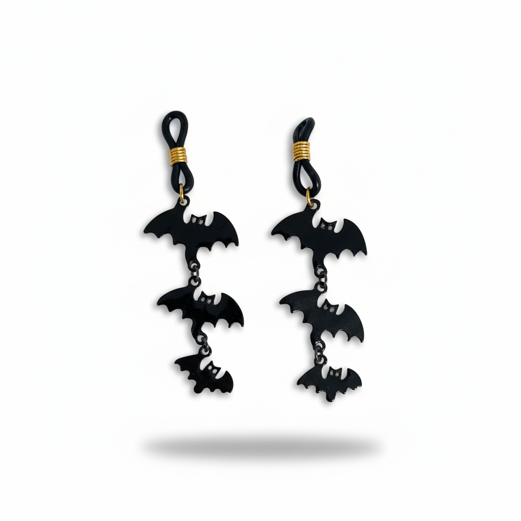 Vleermuis tepelhangers met drie zwarte vleermuizen op witte achtergrond