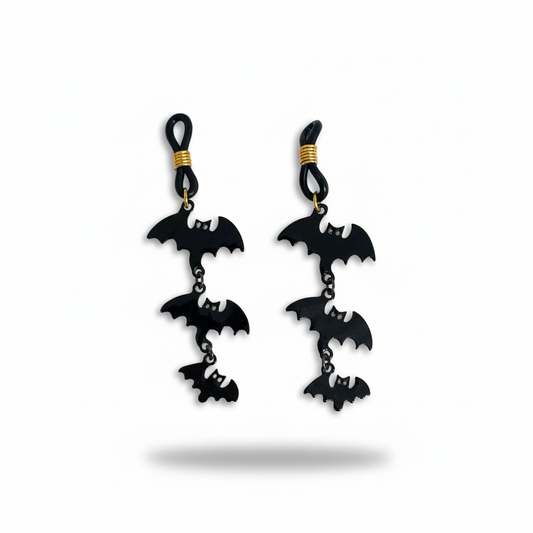 Vleermuis tepelhangers met drie zwarte vleermuizen op witte achtergrond