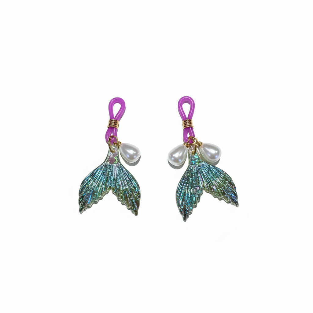 Mermaid tail tepelhangers met iriserende zeemeermin staart - josujo body jewelry