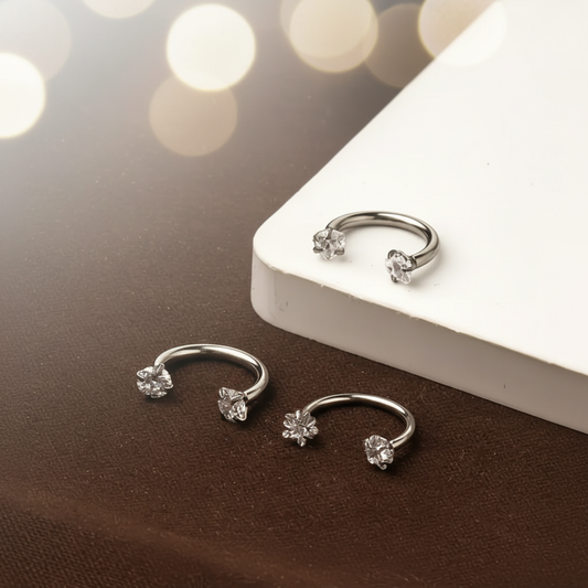 Neuspiercing oorpiercing kristal zilver 8mm josujo stijl