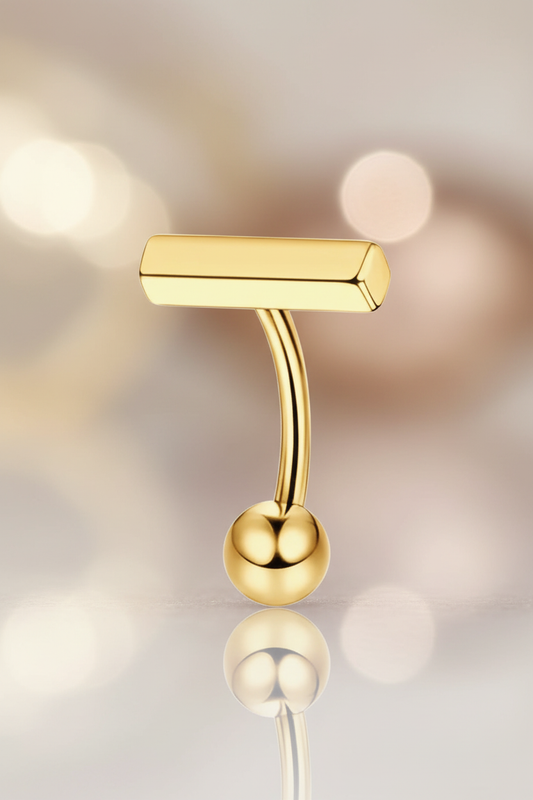 T-bar Piercing Goud & Zilver
