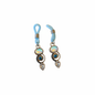 Tepelhangers met opalescente en blauwe kristallen in zilverkleurige zetting