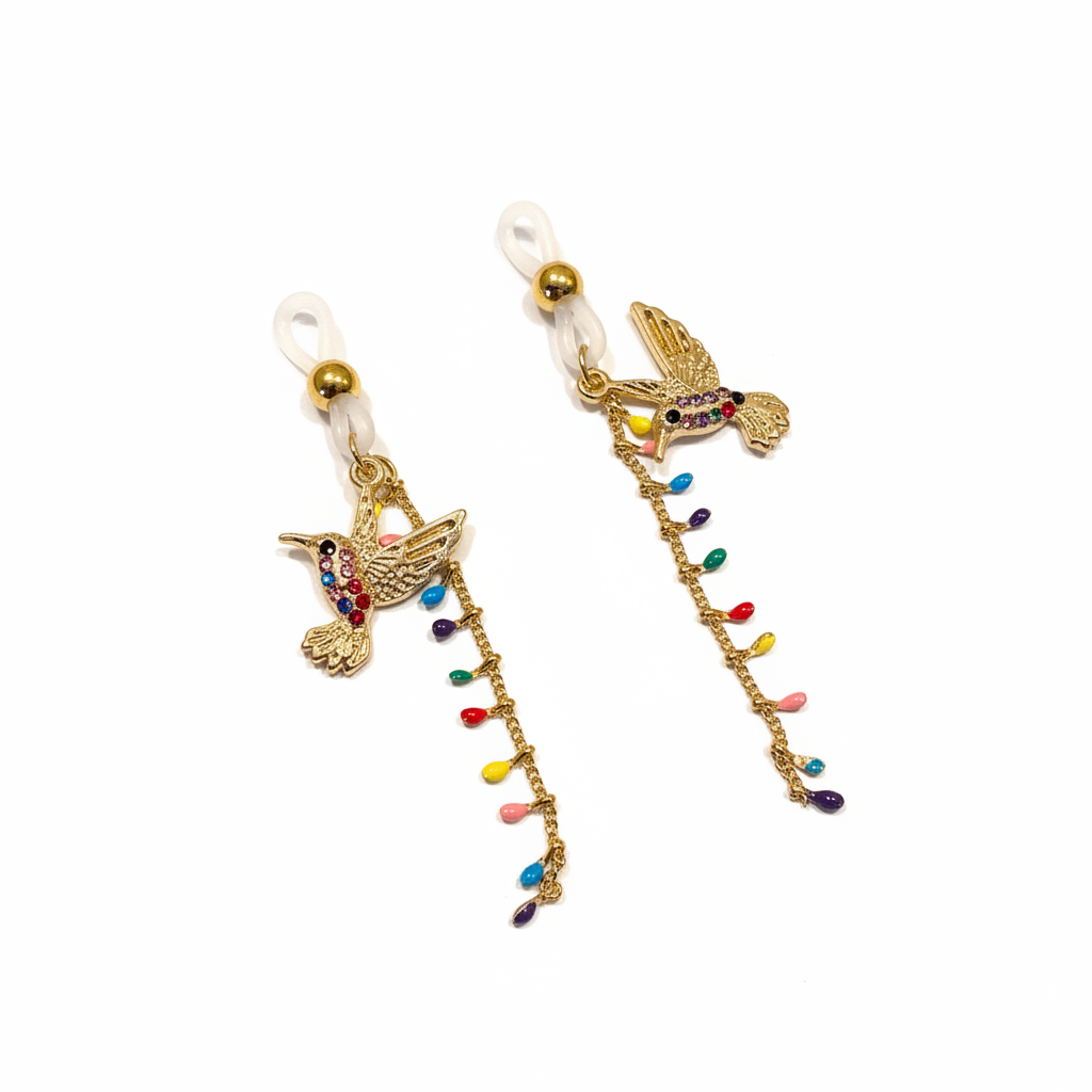 Rainbow kolibrie tepelhangers met kleurrijke kristallen - josujo body jewelry