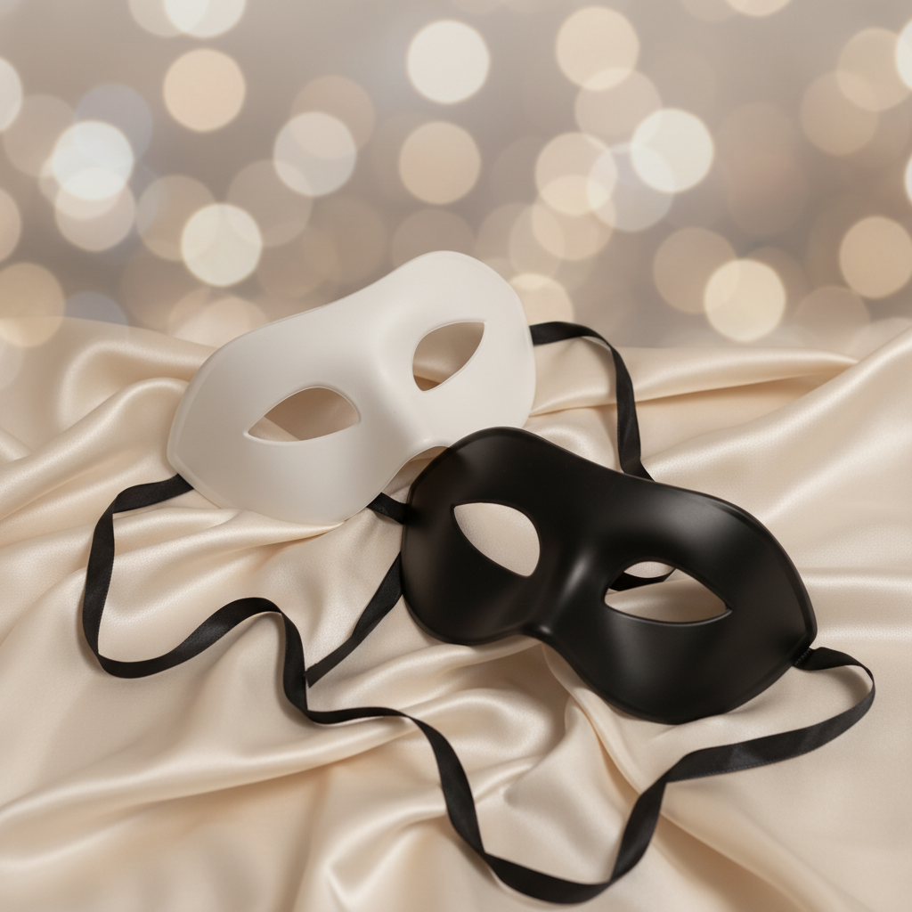 Wit en zwart masquerade masker samen - elegante sensuele achtergrond