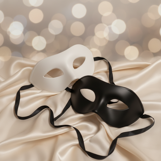 Wit en zwart masquerade masker samen - elegante sensuele achtergrond