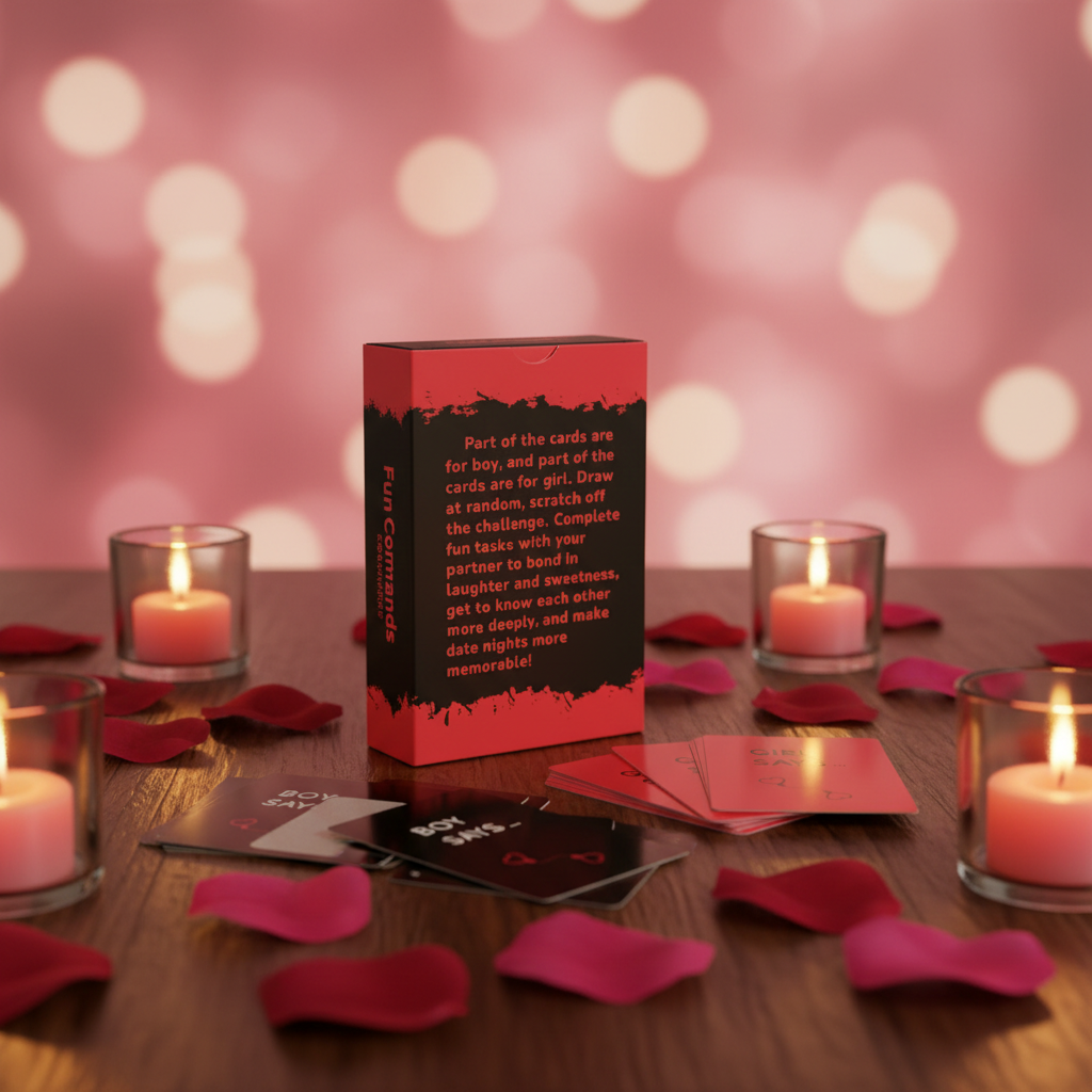 Fun Commands kraskaarten spel voor koppels in romantische setting