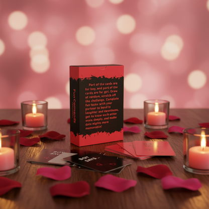 Fun Commands kraskaarten spel voor koppels in romantische setting