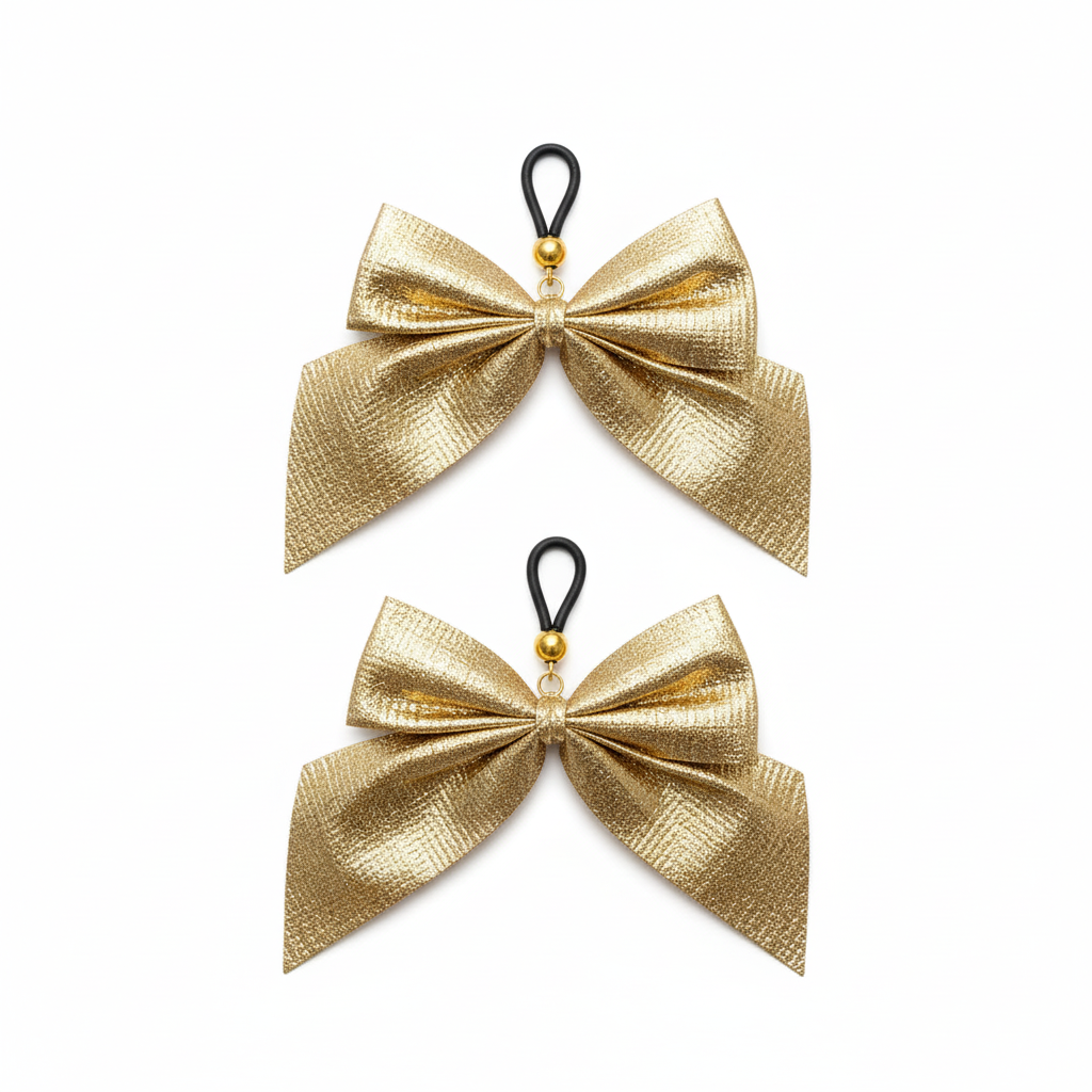 Gouden strik tepelhangers - elegant design met metallic afwerking