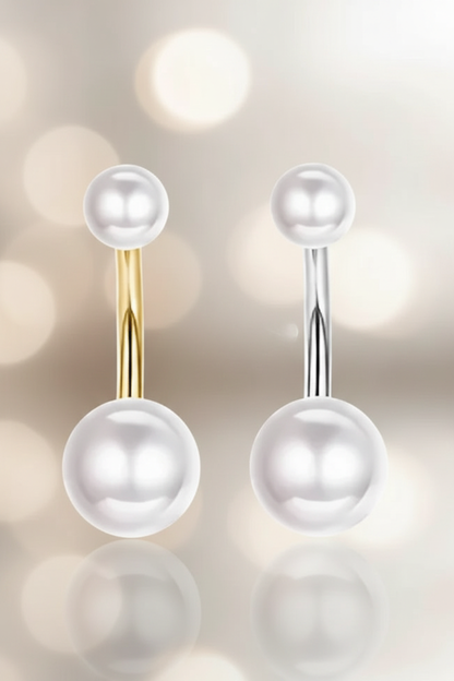 Navelpiercing Goud & Zilver met Parels