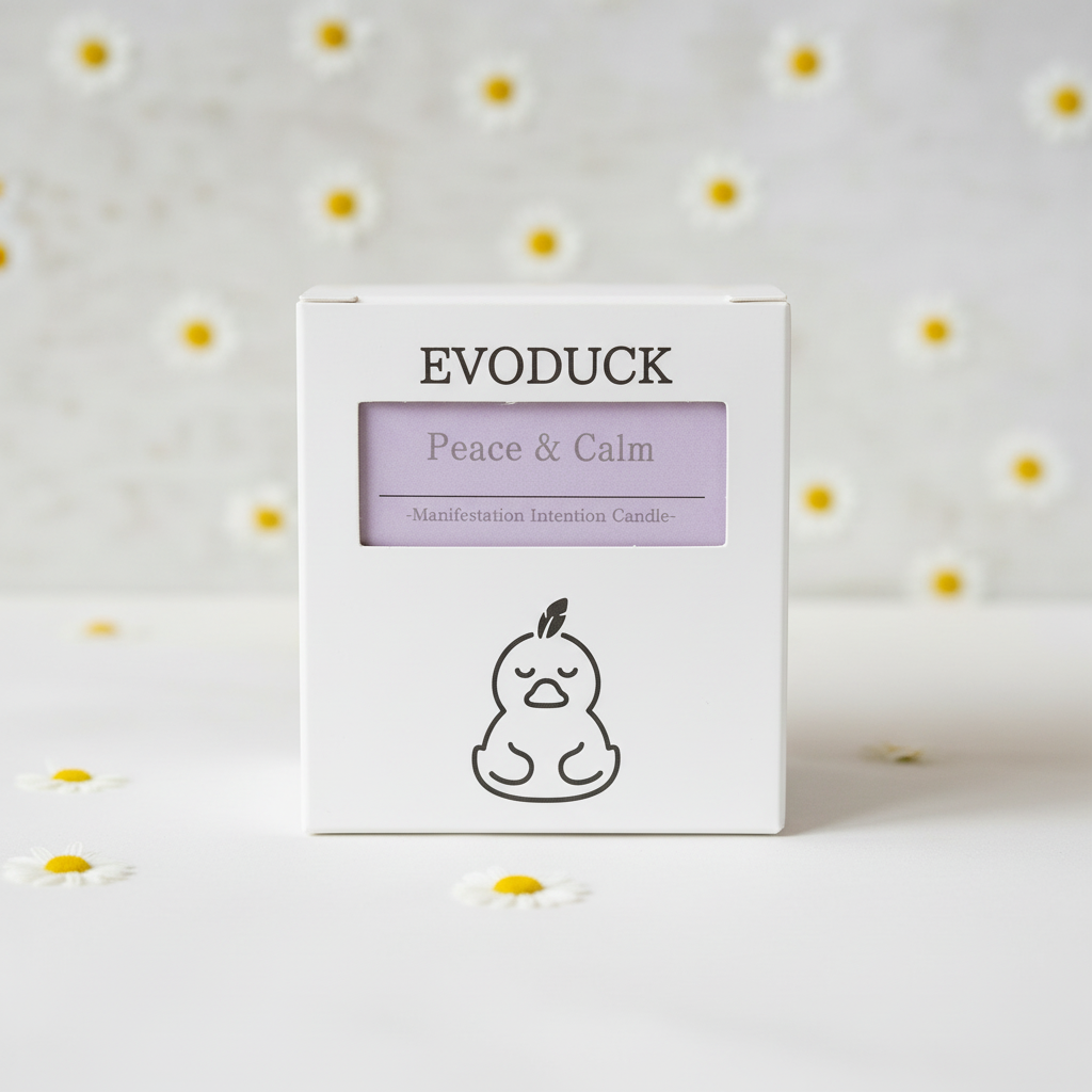 EVODUCK Peace & Calm kaars verpakking met madeliefjes