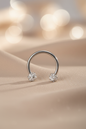 Neuspiercing Septum met Kristallen - RVS Circular Barbell