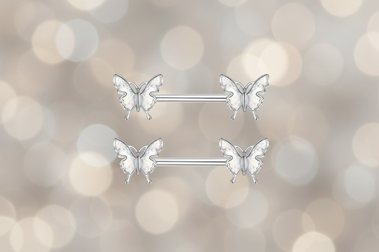 Vlinder tepelpiercings - 2 stuks